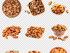 美食巴旦木开口杏仁坚果海报免扣PNG素材大全